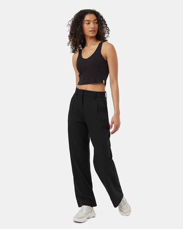 Tentree Tentree Womens Cropped Fitted Tank | Meteorite Black