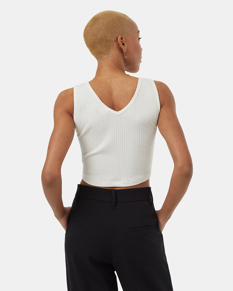 Tentree Tentree Womens Cropped Fitted Tank | White