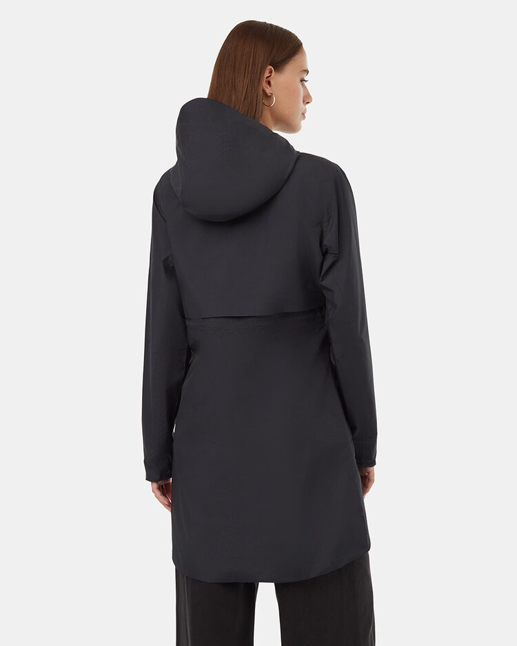 Tentree Tentree Womens Nimbus Long Rain Jacket | Meteorite Blk