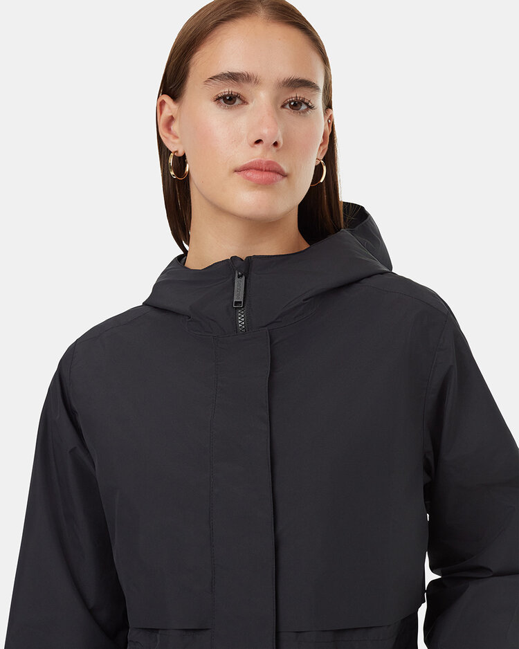 Tentree Tentree Womens Nimbus Long Rain Jacket | Meteorite Blk