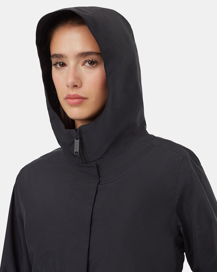 Tentree Tentree Womens Nimbus Long Rain Jacket | Meteorite Blk