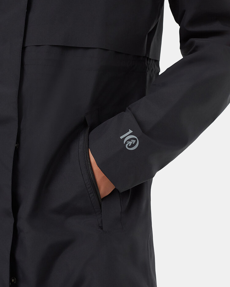 Tentree Tentree Womens Nimbus Long Rain Jacket | Meteorite Blk