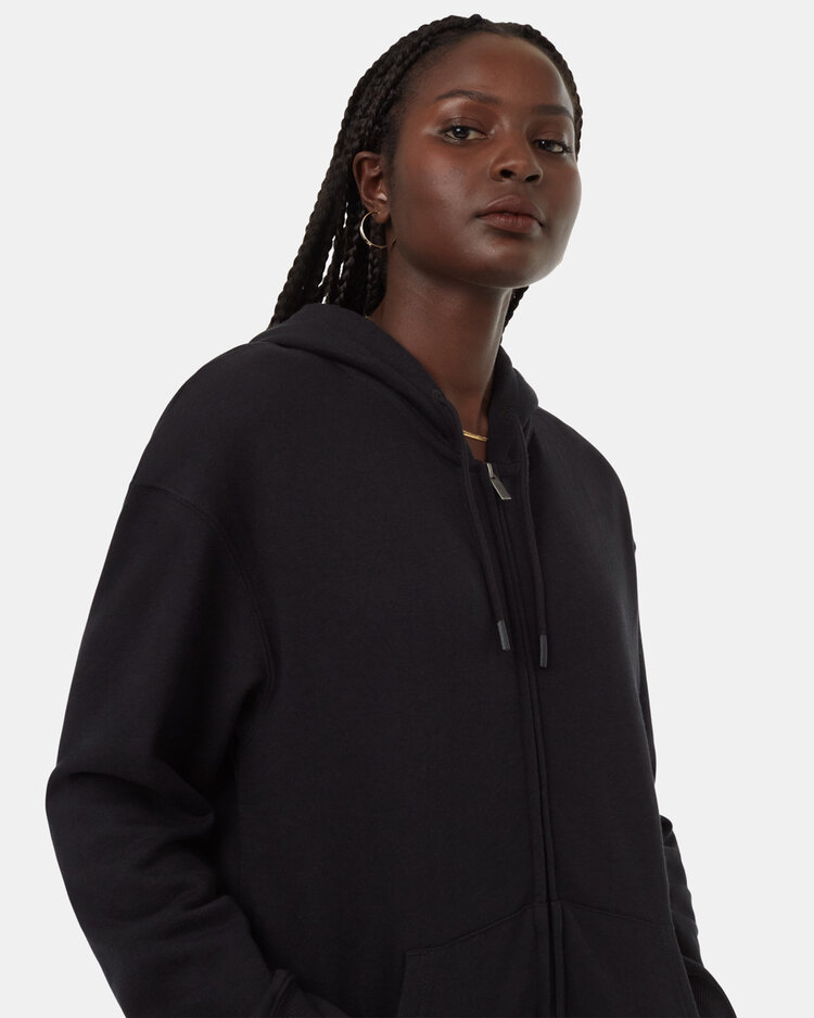Tentree Tentree Womens Treefleece Relaxed Zip Hoodie | Meteorite Blk