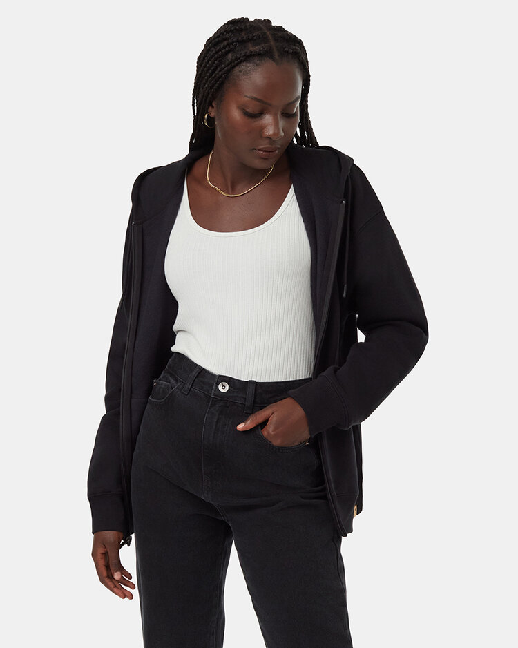 Tentree Tentree Womens Treefleece Relaxed Zip Hoodie | Meteorite Blk