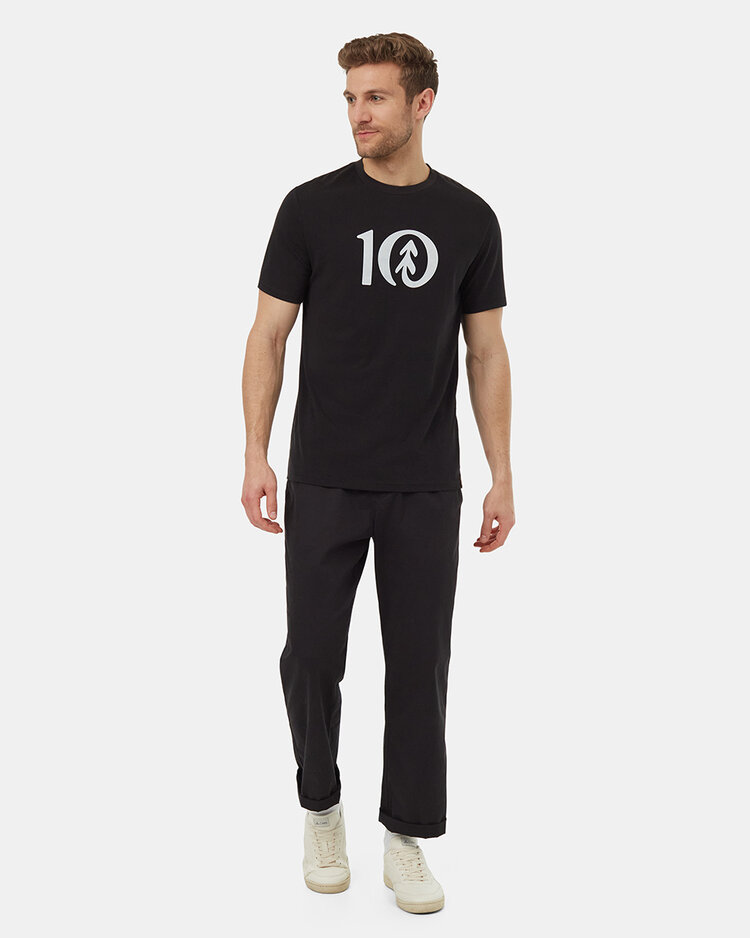 Tentree Tentree Mens Treeblend Ten T-Shirt | Meteorite Blk/Cloud Wht