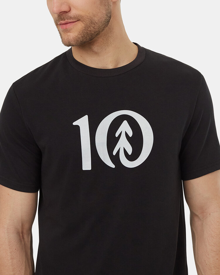 Tentree Tentree Mens Treeblend Ten T-Shirt | Meteorite Blk/Cloud Wht