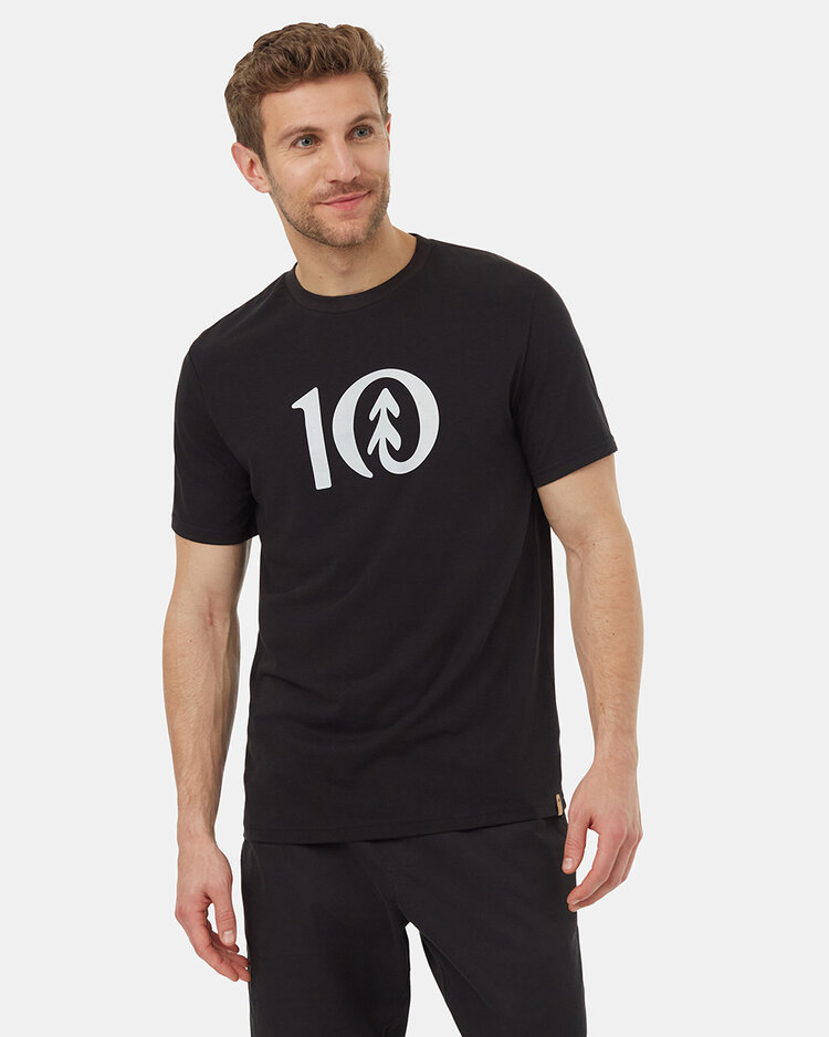 Tentree Tentree Mens Treeblend Ten T-Shirt | Meteorite Blk/Cloud Wht