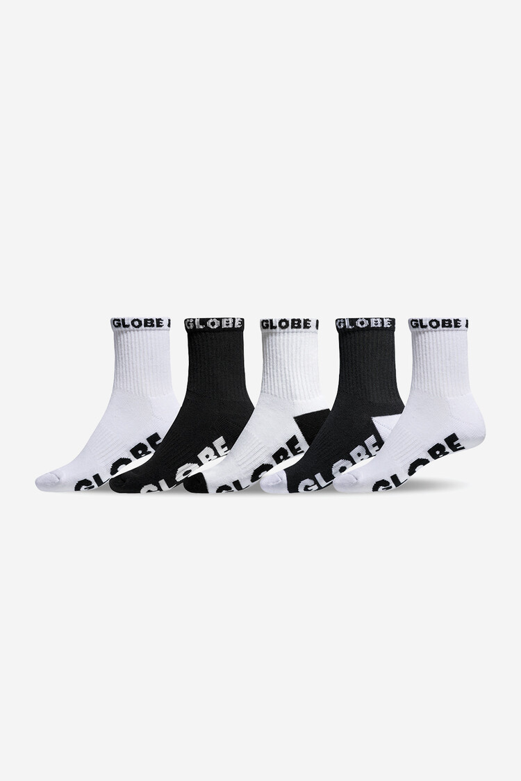 Globe Globe Quarter Sock 5 Pack | Black/White