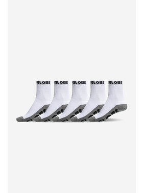 Globe Globe Quarter Sock 5 Pack (Mens) | White/Grey