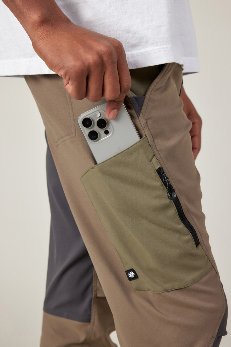 686 686 Mens Anything Cargo Pant - Slim Fit | Tobacco Chr Clrblk