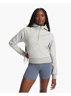 Vuori Vuori Restore Half Zip Hoodie (Womens) | Light Heather Grey