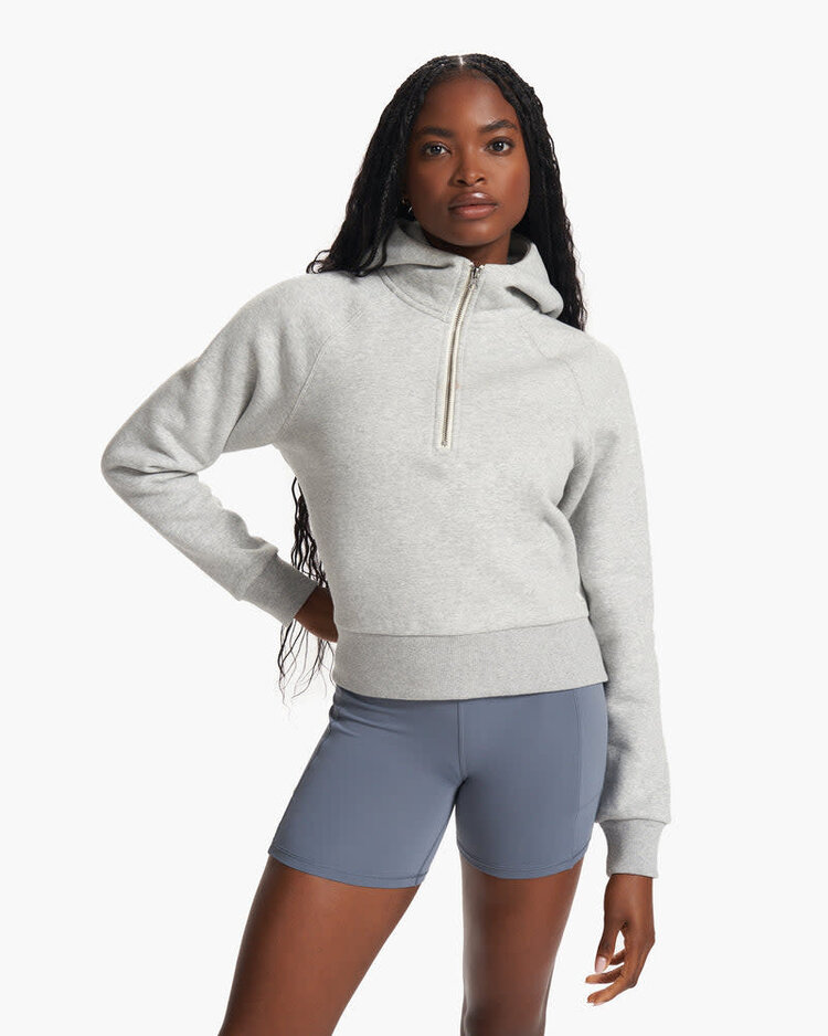 Vuori Vuori Restore Half Zip Hoodie (Womens) | Light Heather Grey