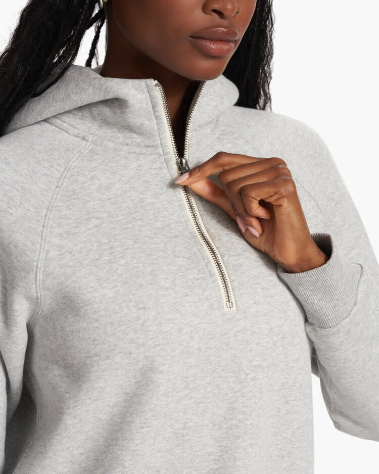 Vuori Vuori Restore Half Zip Hoodie (Womens) | Light Heather Grey