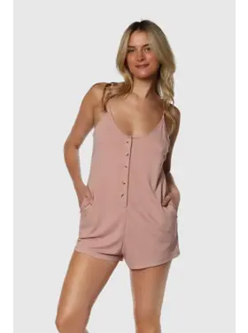 TEAMLTD TEAMLTD Womens Button Up Romper | Rose
