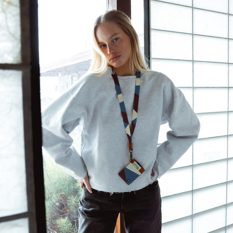 Thread Thread Neck Lanyard | Fine Line Blue