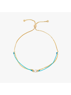 Pura Vida Pura Vida Dainty String & Chain Slider Bracelet | Gold