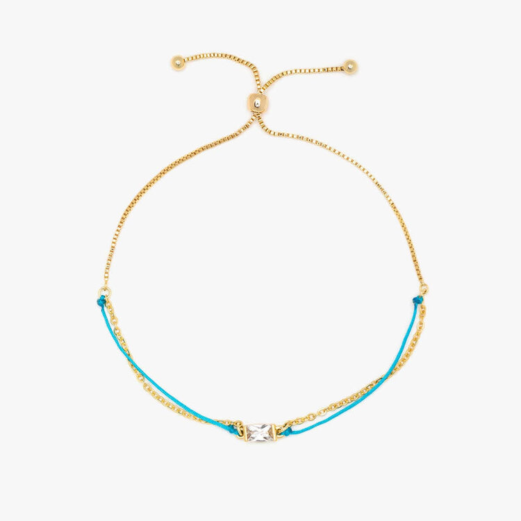 Pura Vida Pura Vida Dainty String & Chain Slider Bracelet | Gold