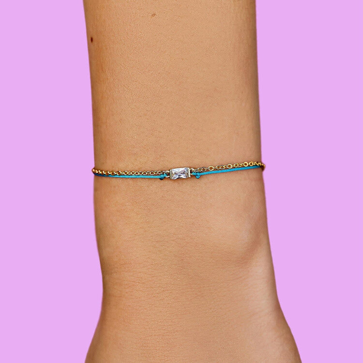 Pura Vida Pura Vida Dainty String & Chain Slider Bracelet | Gold
