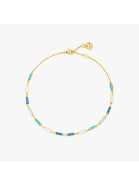 Pura Vida Pura Vida Enamel Bar Chain Anklet | Gold