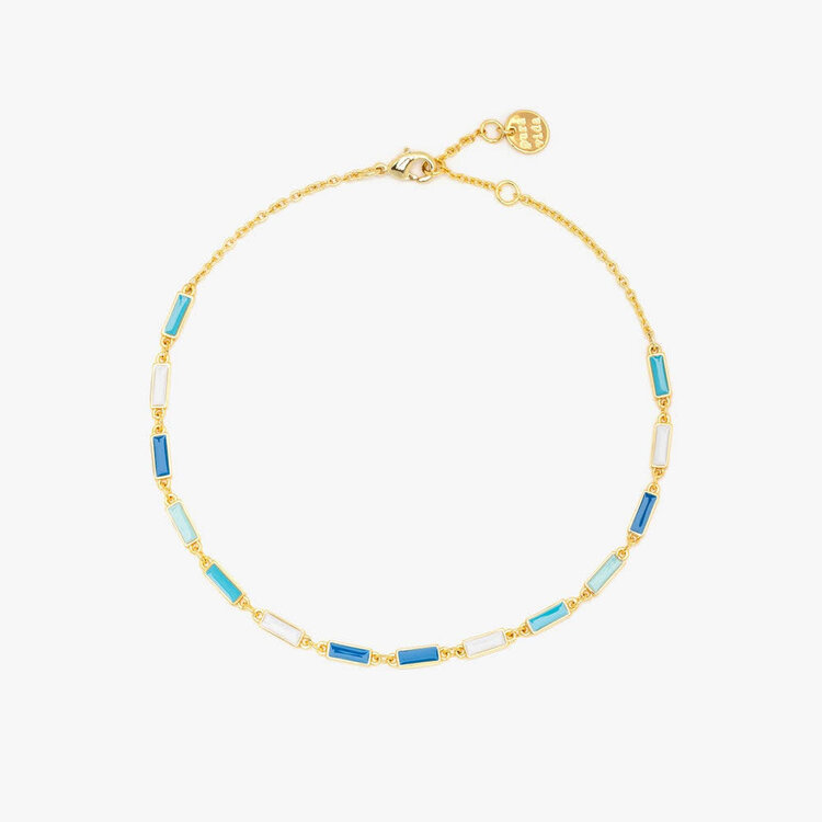 Pura Vida Pura Vida Enamel Bar Chain Anklet | Gold