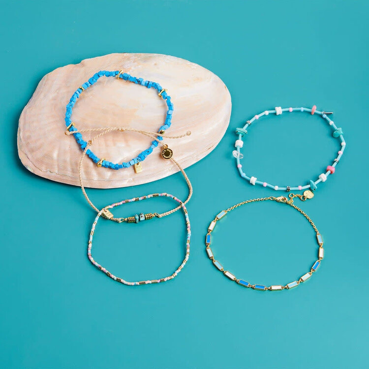 Pura Vida Pura Vida Enamel Bar Chain Anklet | Gold