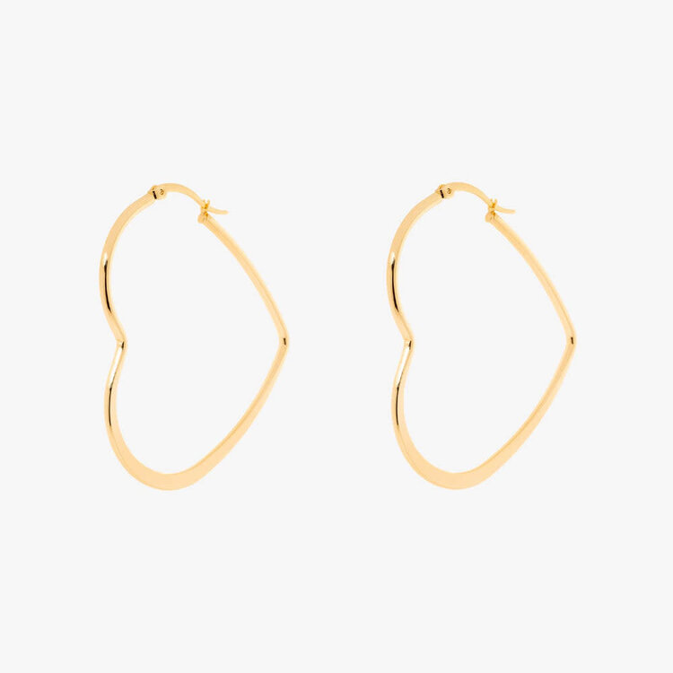 Pura Vida Pura Vida Oversized Heart Hoop Earrings | Gold