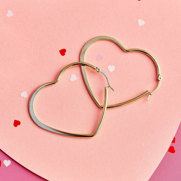 Pura Vida Pura Vida Oversized Heart Hoop Earrings | Gold