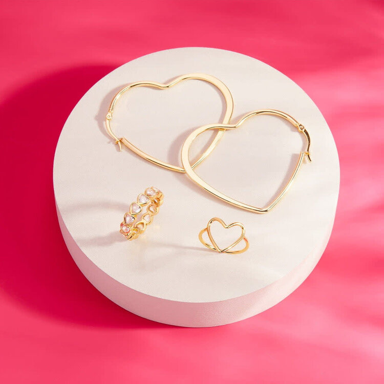 Pura Vida Pura Vida Oversized Heart Hoop Earrings | Gold