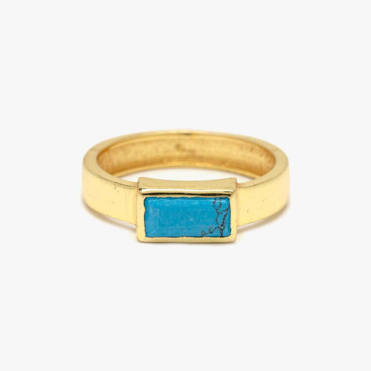 Pura Vida Pura Vida Tulum Turquoise Ring | Gold