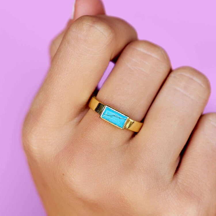 Pura Vida Pura Vida Tulum Turquoise Ring | Gold