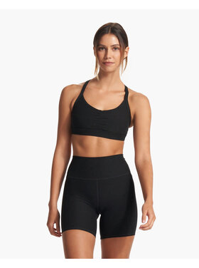 Vuori Vuori Elevation Ruched Bra (Womens) | Black Heather