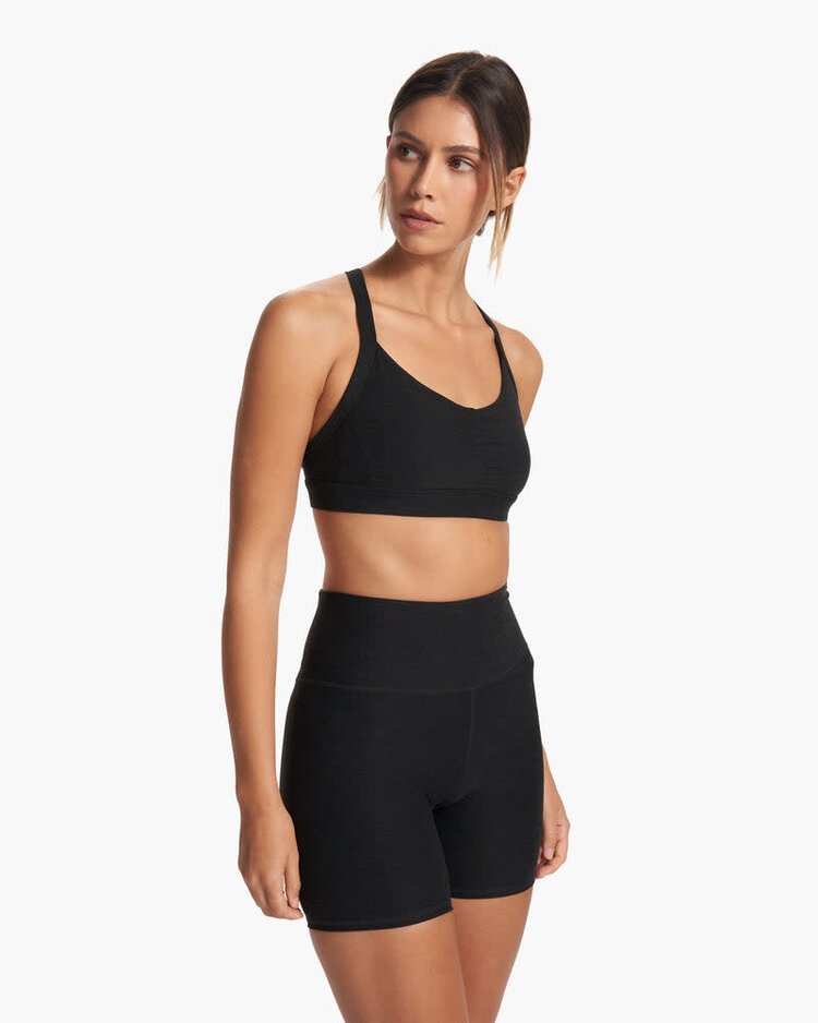 Vuori Vuori Elevation Ruched Bra (Womens) | Black Heather