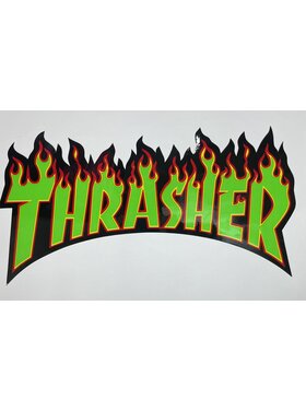 Thrasher Thrasher Flame Logo Large Sticker | Green  (T1)