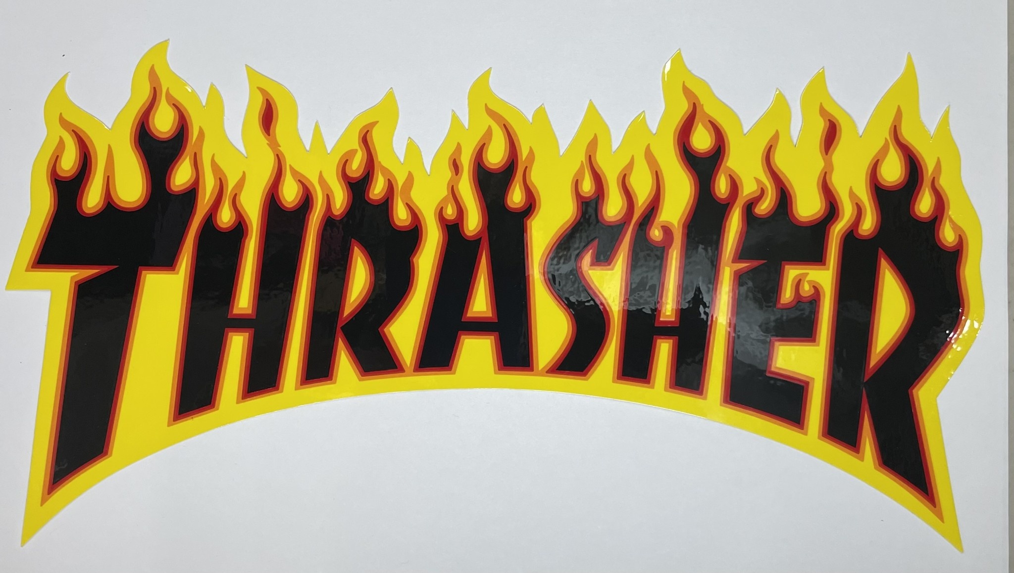 Thrasher Thrasher Flame Logo Large Sticker | Black (T2) - The Drop 