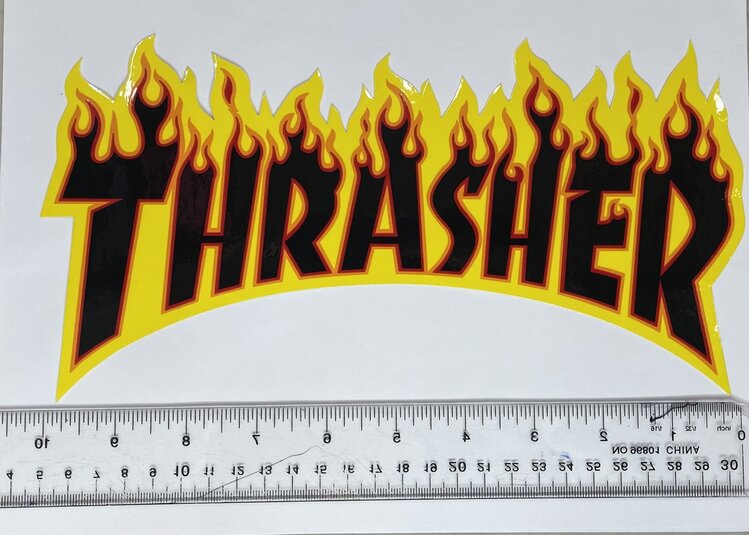 Thrasher Thrasher Flame Logo Large Sticker | Black  (T2)
