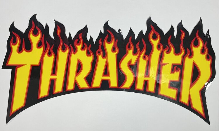 Thrasher Thrasher Flame Logo Large Sticker | Yellow  (T3)
