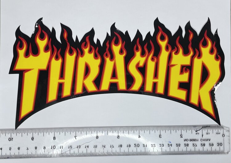 Thrasher Thrasher Flame Logo Large Sticker | Yellow  (T3)