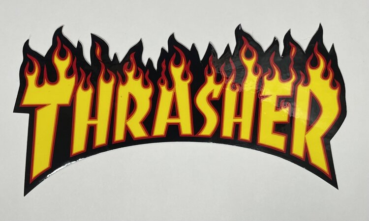 Thrasher Thrasher Flame Logo Medium Sticker | Yellow  (T4)