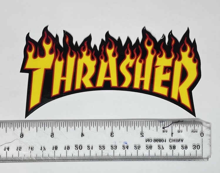 Thrasher Thrasher Flame Logo Medium Sticker | Yellow  (T4)