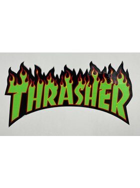 Thrasher Thrasher Flame Logo Medium Sticker | Green  (T5)
