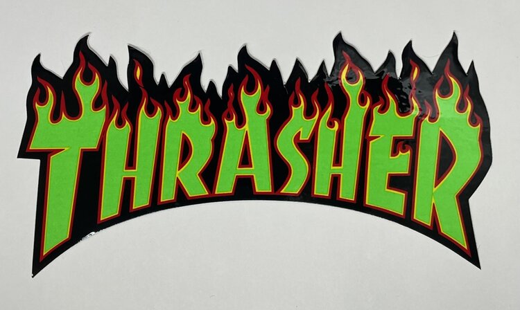Thrasher Thrasher Flame Logo Medium Sticker | Green  (T5)