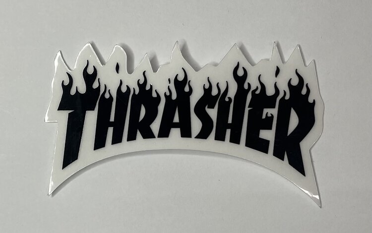 Thrasher Thrasher Flame Logo Small Sticker | Black (T7)