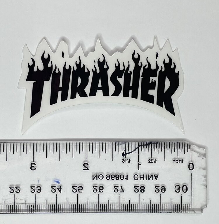 Thrasher Thrasher Flame Logo Small Sticker | Black (T7)