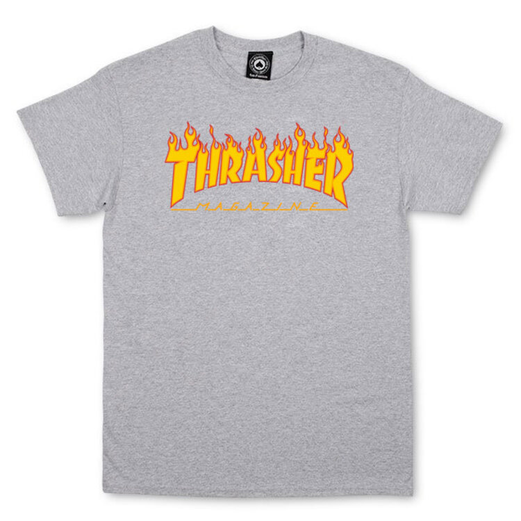 Thrasher Thrasher Flame Logo T-Shirt (Mens) | Heather Grey