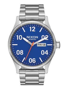 Nixon Nixon Sentry Stainless Steel | Silver/Cobalt