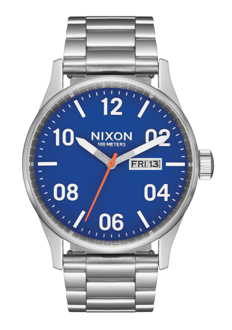 Nixon Nixon Sentry Stainless Steel | Silver/Cobalt