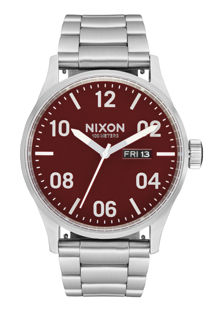 Nixon Nixon Sentry Stainless Steel | Silver/Cranberry