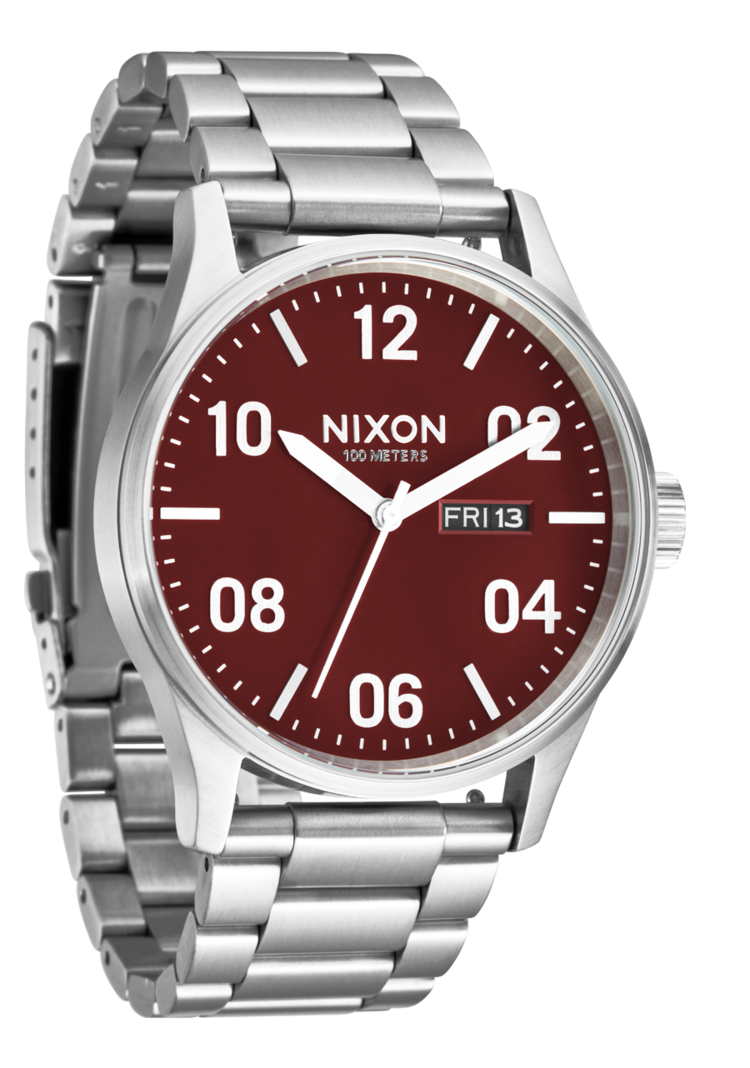 Nixon Nixon Sentry Stainless Steel | Silver/Cranberry