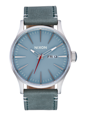 Nixon Nixon Sentry Leather | Silver/Dusty Blue/Dark Forest