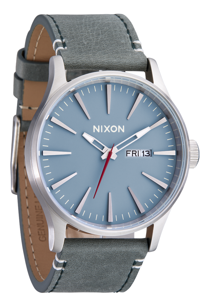 Nixon Nixon Sentry Leather | Silver/Dusty Blue/Dark Forest